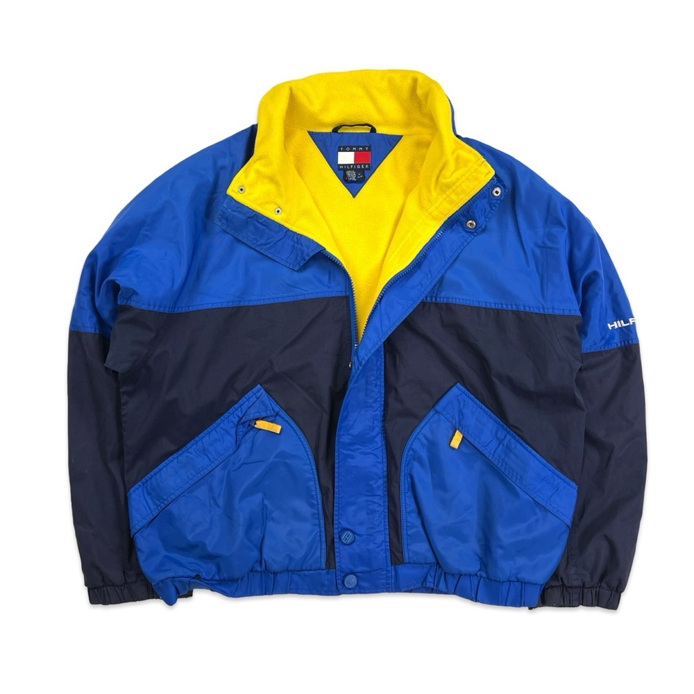 Vintage 90’s Tommy Hilfiger Jacket - Blue/Yellow Mens X-Large